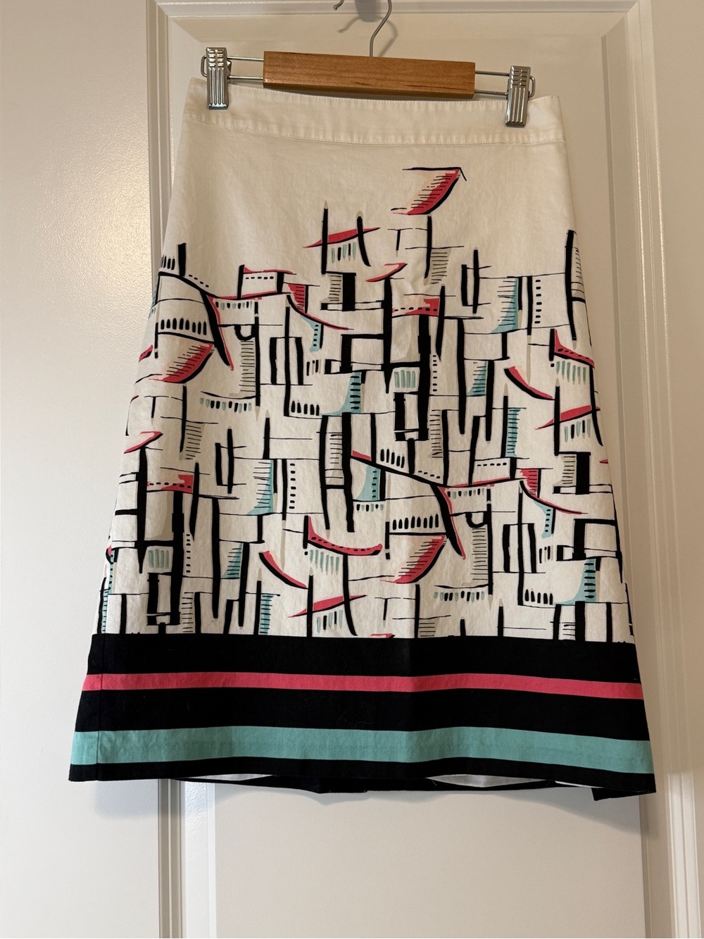 Skirt Size 14 🩵Van Heusen Retro Abstract Cotton A-Line